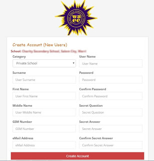 waec-school-account-profile-creation-online