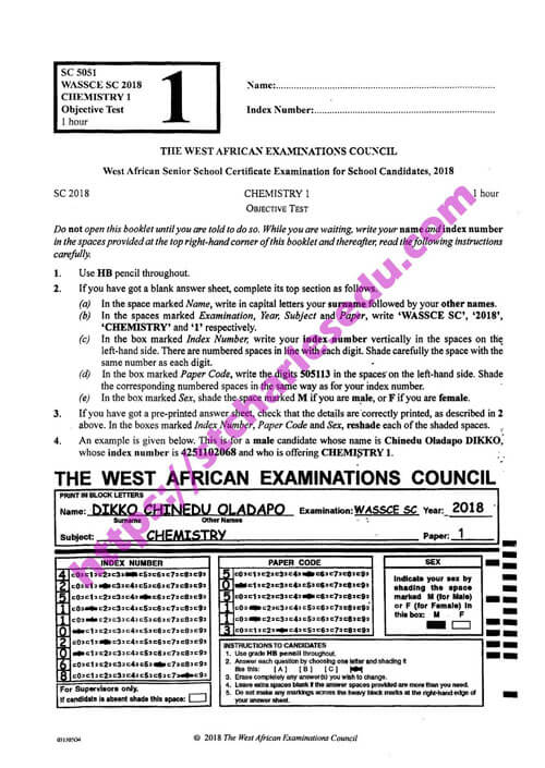 chemistry waec past questions