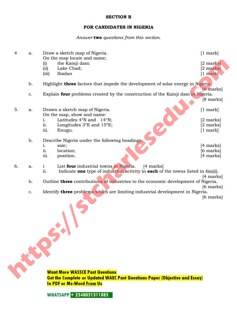 waec geography essay questions