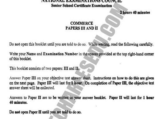 National Examination Council NECO Commerce Past Questions