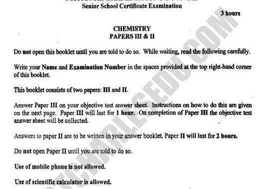 National Examination Council NECO Chemistry Past Questions
