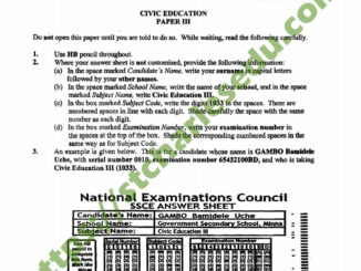 NECO Civic Education Past Questions PDF