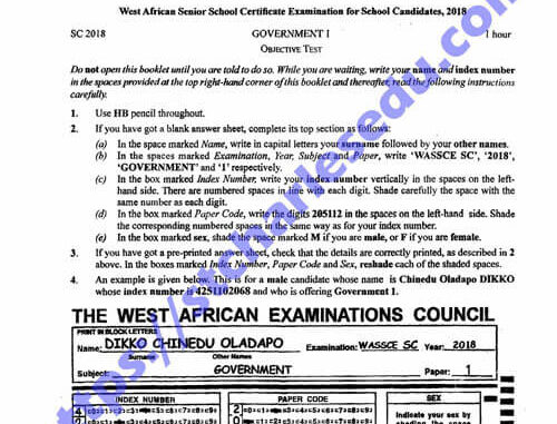 chemistry essay and objective waec 2021