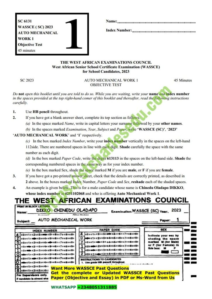 WAEC-Auto-Mechanical-Work-Past-Questions