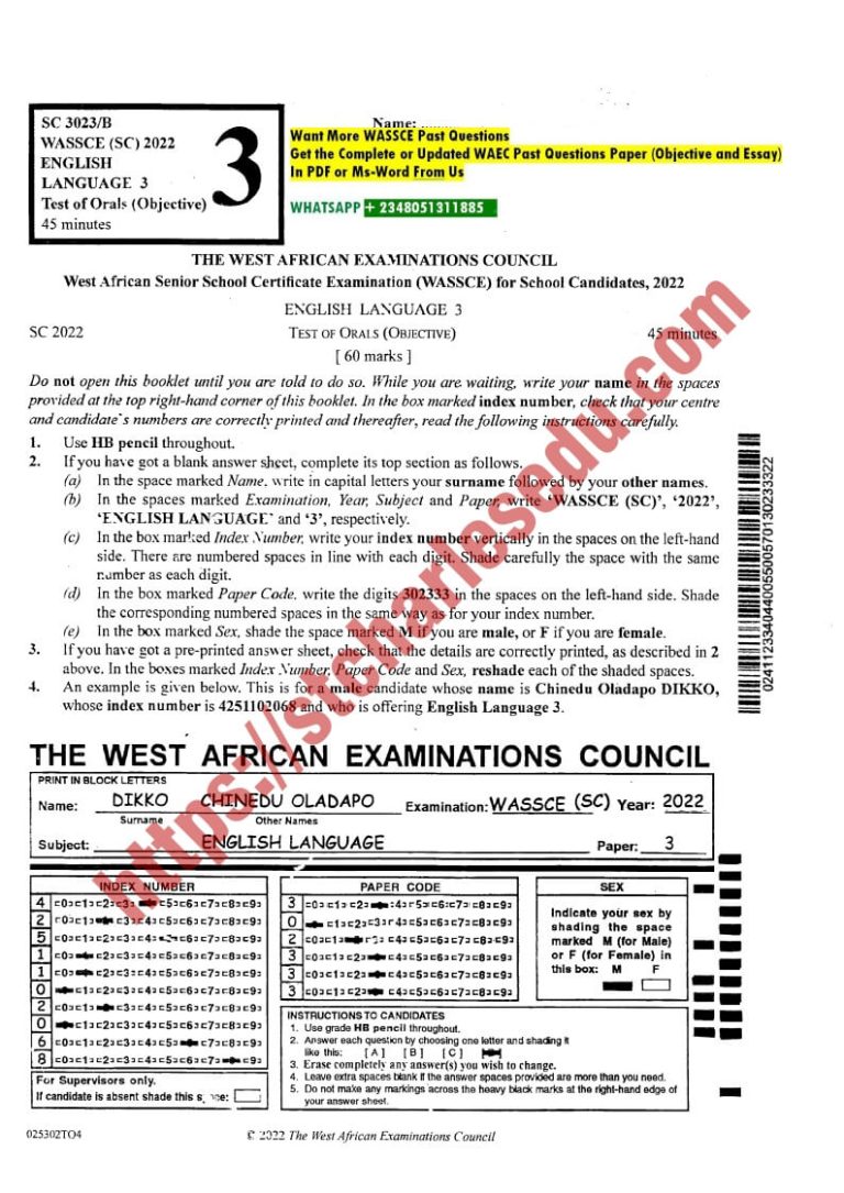 english language essay waec 2023