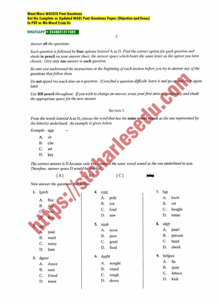 WAEC-Test-of-Oral-Past-Questions