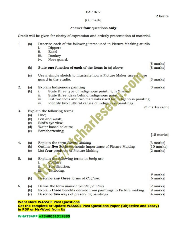 WASSCE-Picture-Making-Theory-Questions