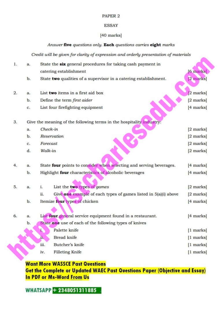 waec essay past questions and answers